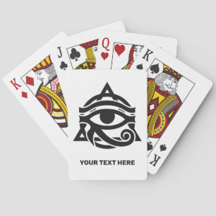 Custom Text & Color Eye of Horus Poker Cards