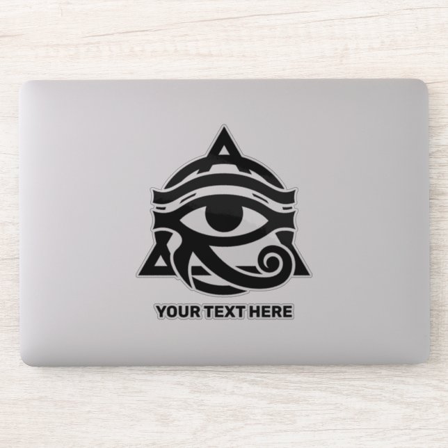 Custom Text & Color Eye of Horus Sticker (Computer)