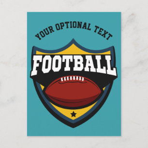 Custom text & color Football Logo postcard