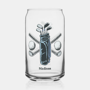 Custom Text & Color Golf Can Glass