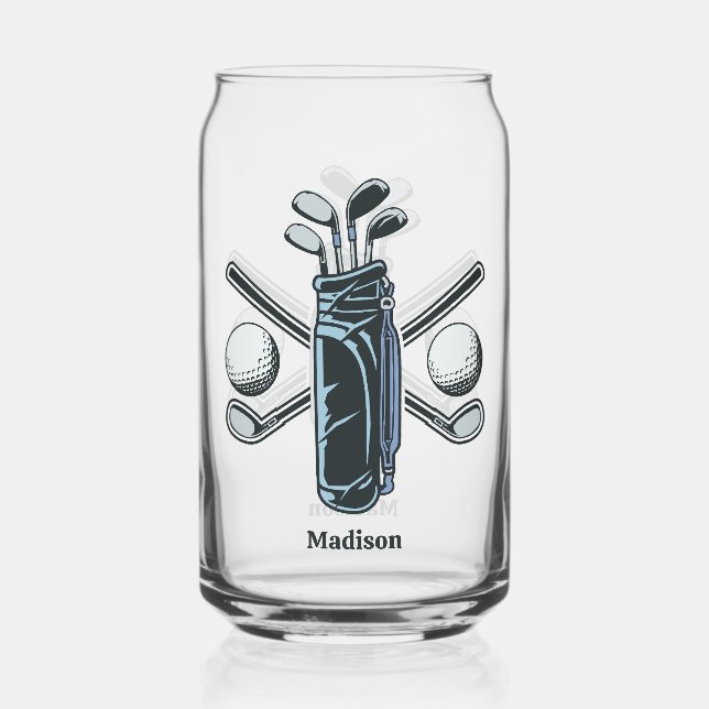 Custom Text & Color Golf Can Glass (Front)