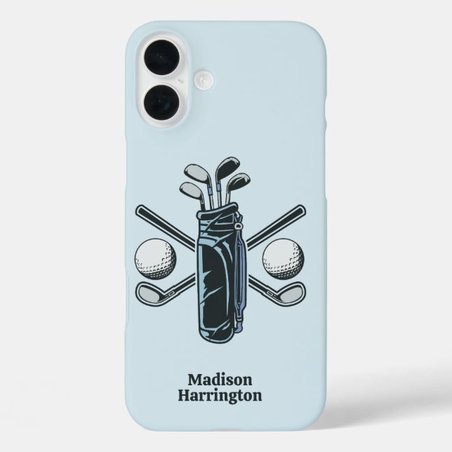 Custom Text & Color Golf Case-Mate iPhone Case (Back)