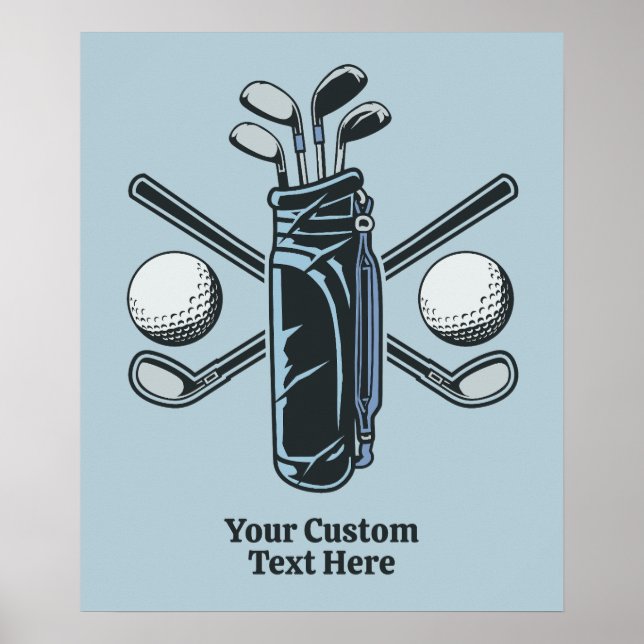 Custom Text & Color Golf Poster (Front)