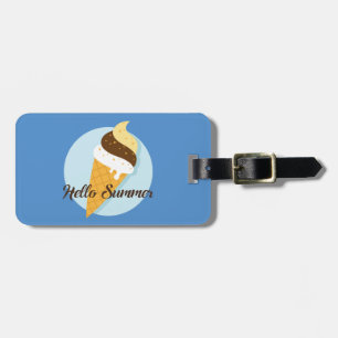 Custom text & color Ice Cream Hello Luggage Tag