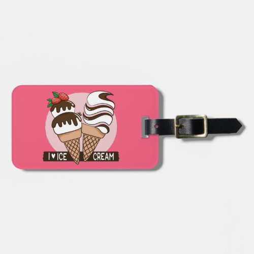 Custom text  color Ice Cream Lover Luggage Tag