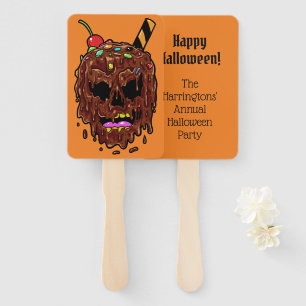 Custom text & color Ice Cream Skull fan set