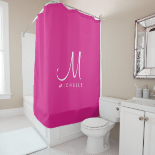 Custom Text Color Initial Name Monogram Template Shower Curtain