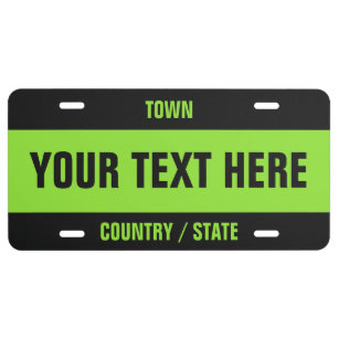 Custom Text & Color license plate