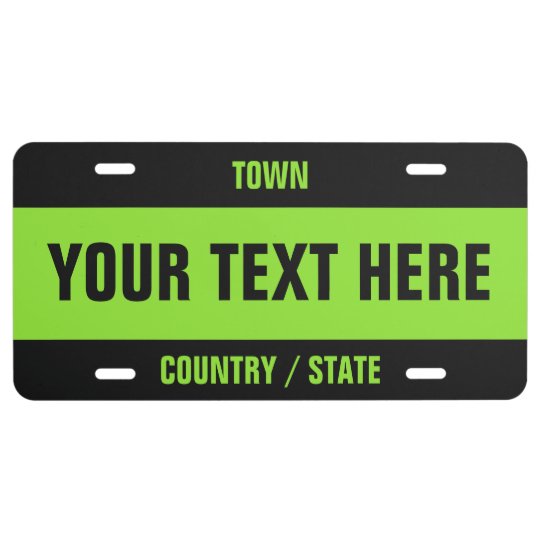 Custom Text & Color license plate | Zazzle
