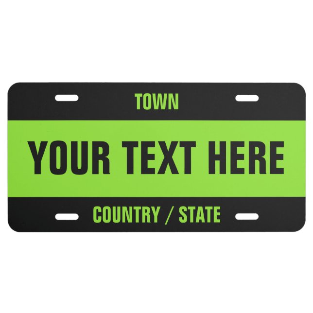 Custom Text & Color license plate (Front)