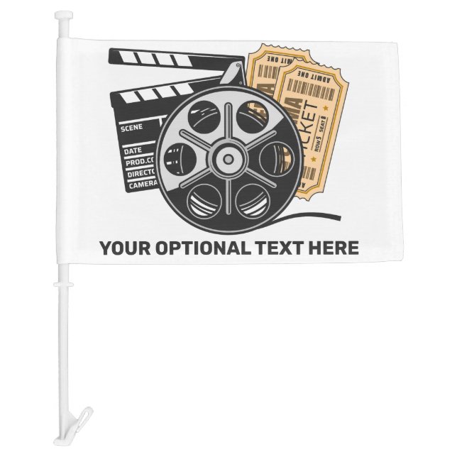 Custom Text & Color Movie Car Flag (Front)