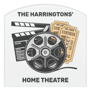 Custom Text & Color Movie Door Sign
