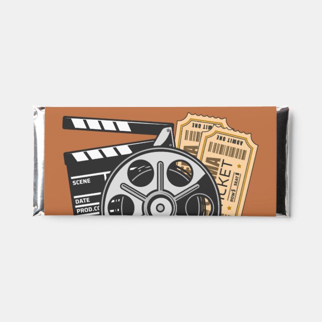 Custom Text & Color Movie Hershey Bar Favors (Front)