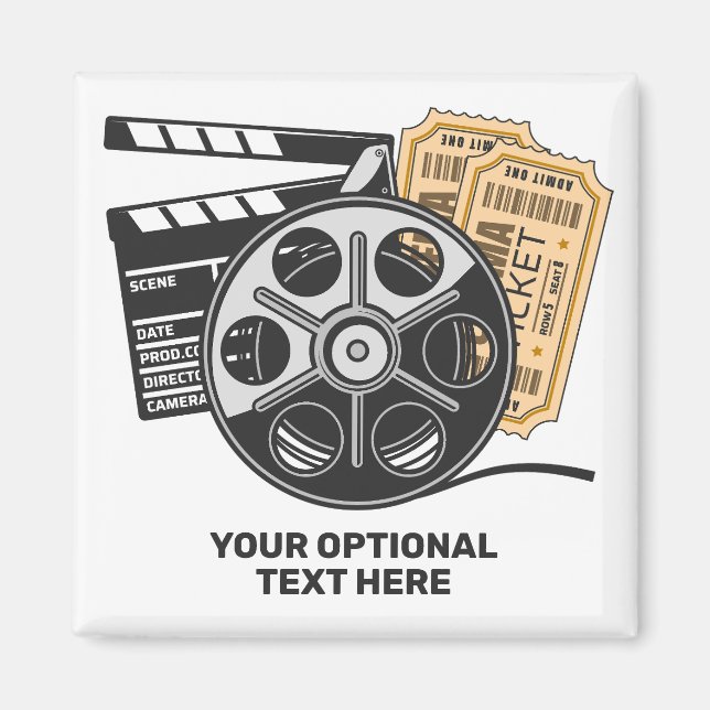 Custom Text & Color Movie Magnet (Front)