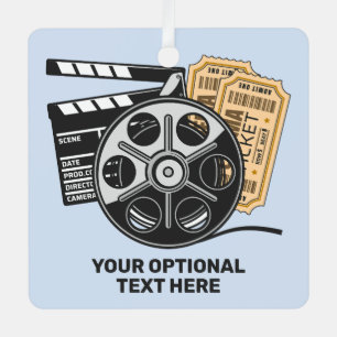 Custom Text & Color Movie Metal Ornament