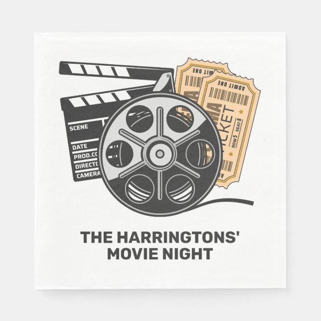 Custom Text & Color Movie Napkins (Front)