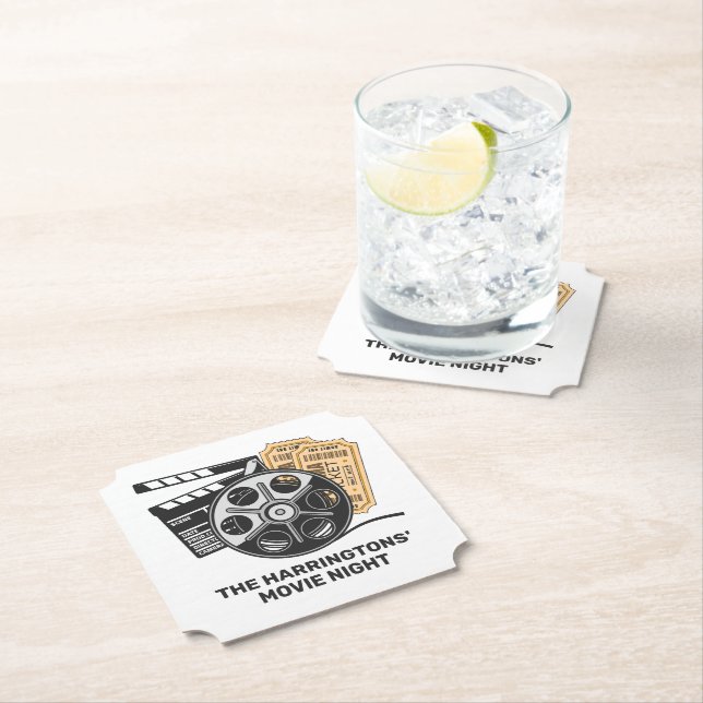 Custom Text & Color Movie Paper Coaster (Insitu)