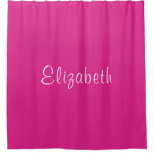 Custom Text  Color Name Template Modern Pink Shower Curtain