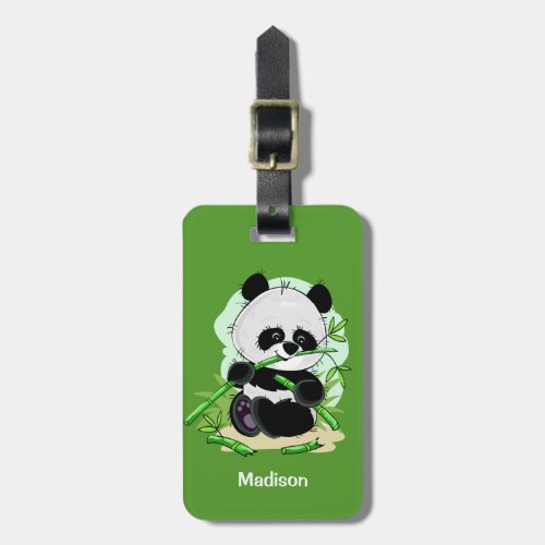 Custom text  color Panda luggage tag 14