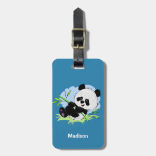 Custom text & color Panda luggage tag 2/4