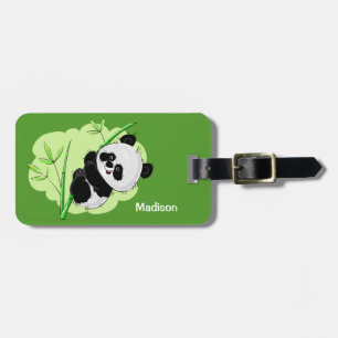 Custom text & color Panda luggage tag 4/4
