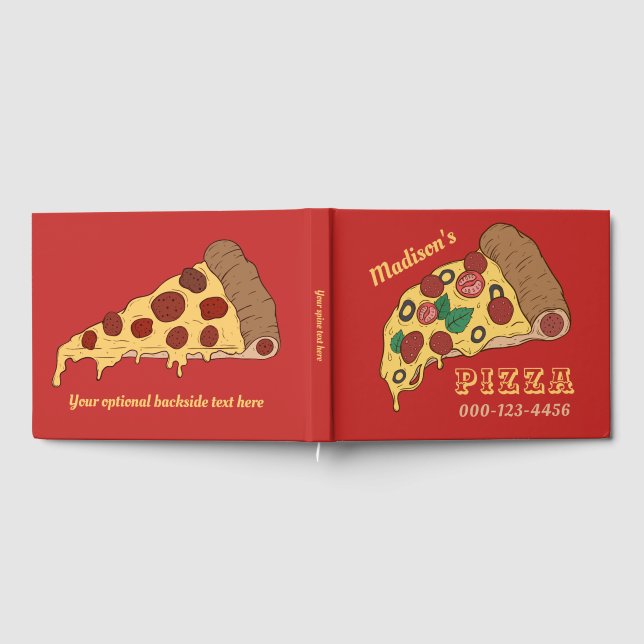Custom text  & color PIZZA Guest Book (Full)