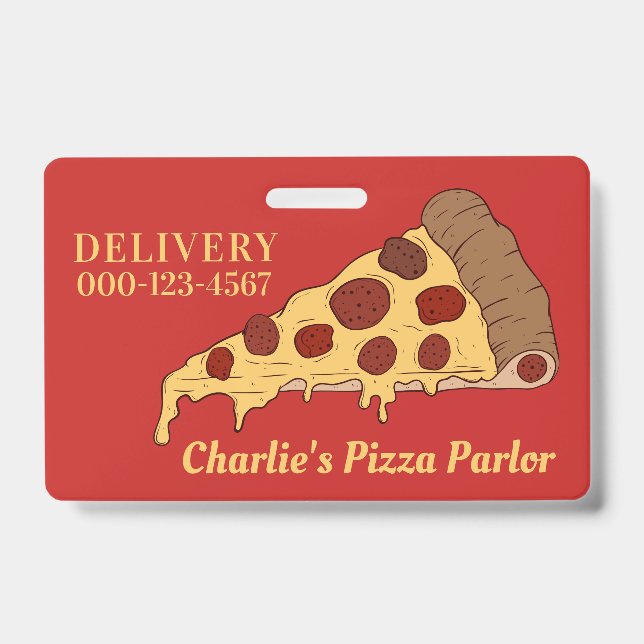 Custom Text & Color Pizza Slice badges (Front)