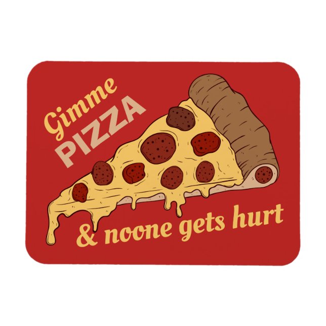 Custom Text & Color Pizza Slice magnet (Horizontal)