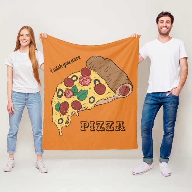 Custom Text & Color Pizza Slice throw blankets (In Situ)