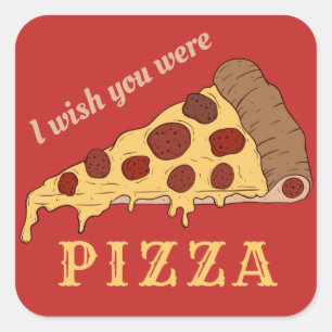 Custom text & color PIZZA stickers