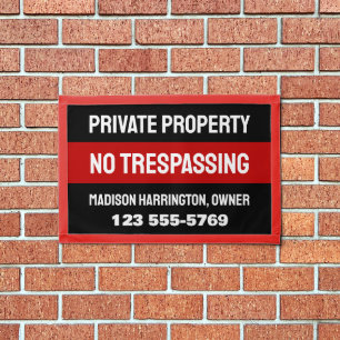Custom Text & Color Private Property Pennant