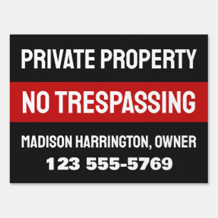 Custom Text & Color Private Property Sign