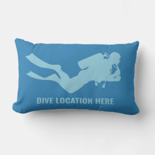 Custom Text & Color Scuba Diving Lumbar Pillow