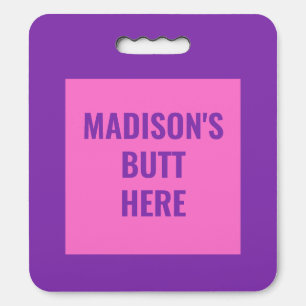 Custom text & color seat cushion