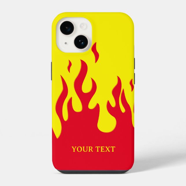 [Custom text & color] stylized flames Iphone Case (Back)