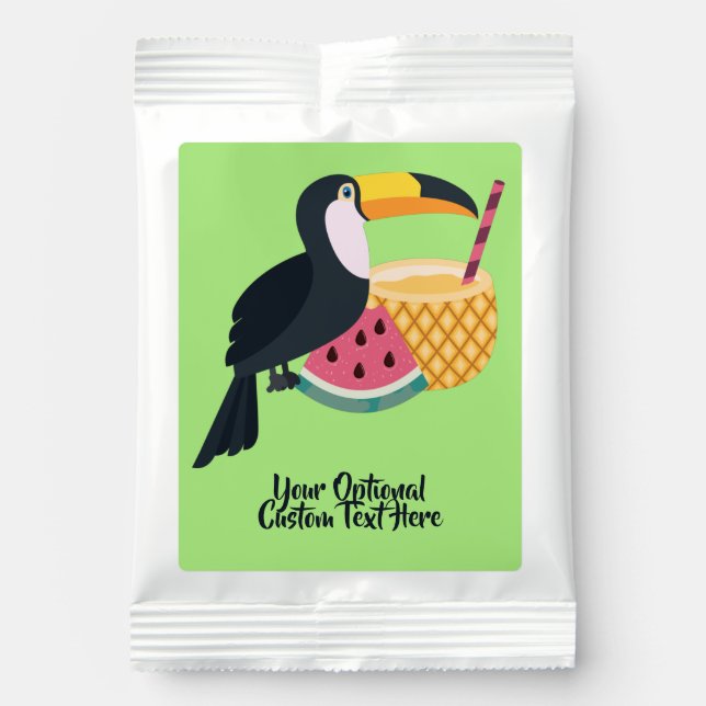Custom text & color Toucan Illustration Lemonade Drink Mix (Front)