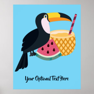 Custom Text & Color Toucan Poster