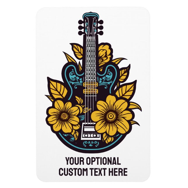 Custom Text & Color Ukulele Magnet (Vertical)