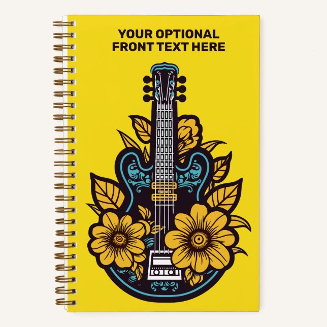 Custom Text & Color Ukulele Notebook (Front)