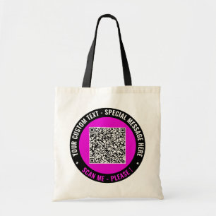 Custom Text Color Your QR Code Tote Bag Example