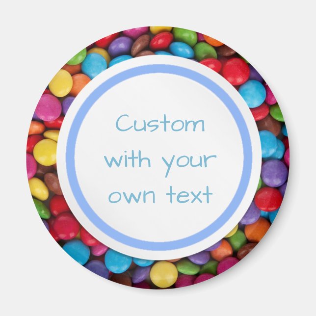 Custom Text Colorful Button Candy Magnet (Front)