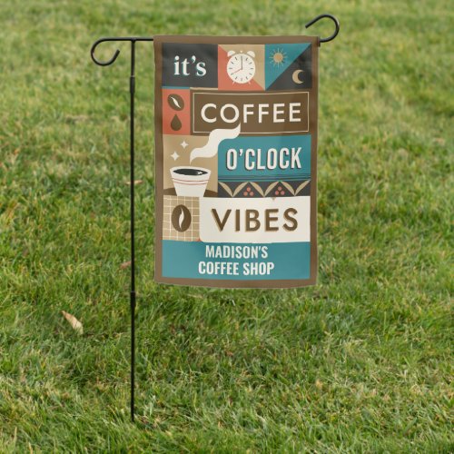 Custom Text Colorful Coffee Quotes Garden Flag