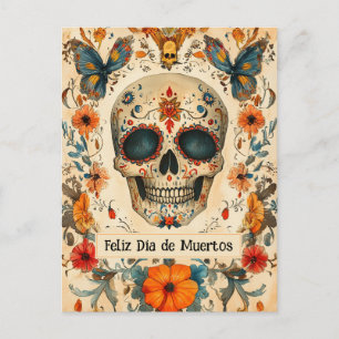 Custom text 💀 colorful Día de Muertos Postcard