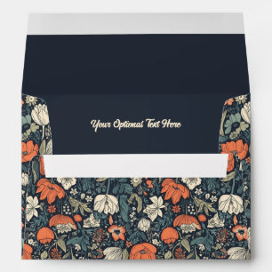 Custom Text Colorful Flower Pattern Envelope