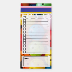 Custom text Colorful pickleballs to do list Magnetic Notepad