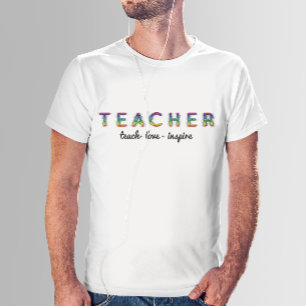 Custom Text Colorful Teacher Shirt