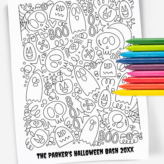 Custom Text Coloring Page | Halloween Pattern (Creator Uploaded)