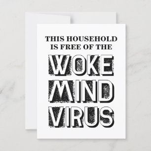 Custom Text & Colors. Free of Woke Mind Virus Meme Card