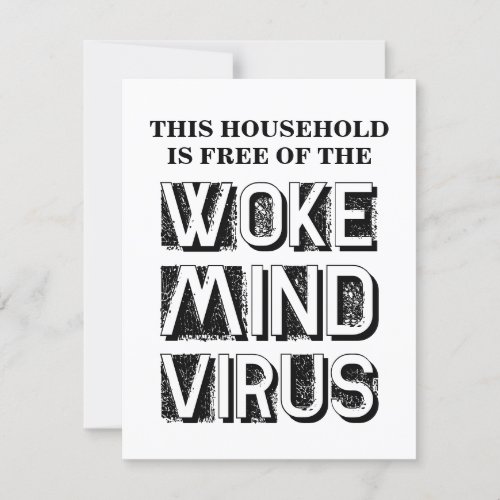 Custom Text  Colors Free of Woke Mind Virus Meme Card