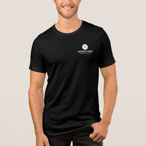 Custom Text Company Logo Template Mens Black Work Tri_Blend Shirt